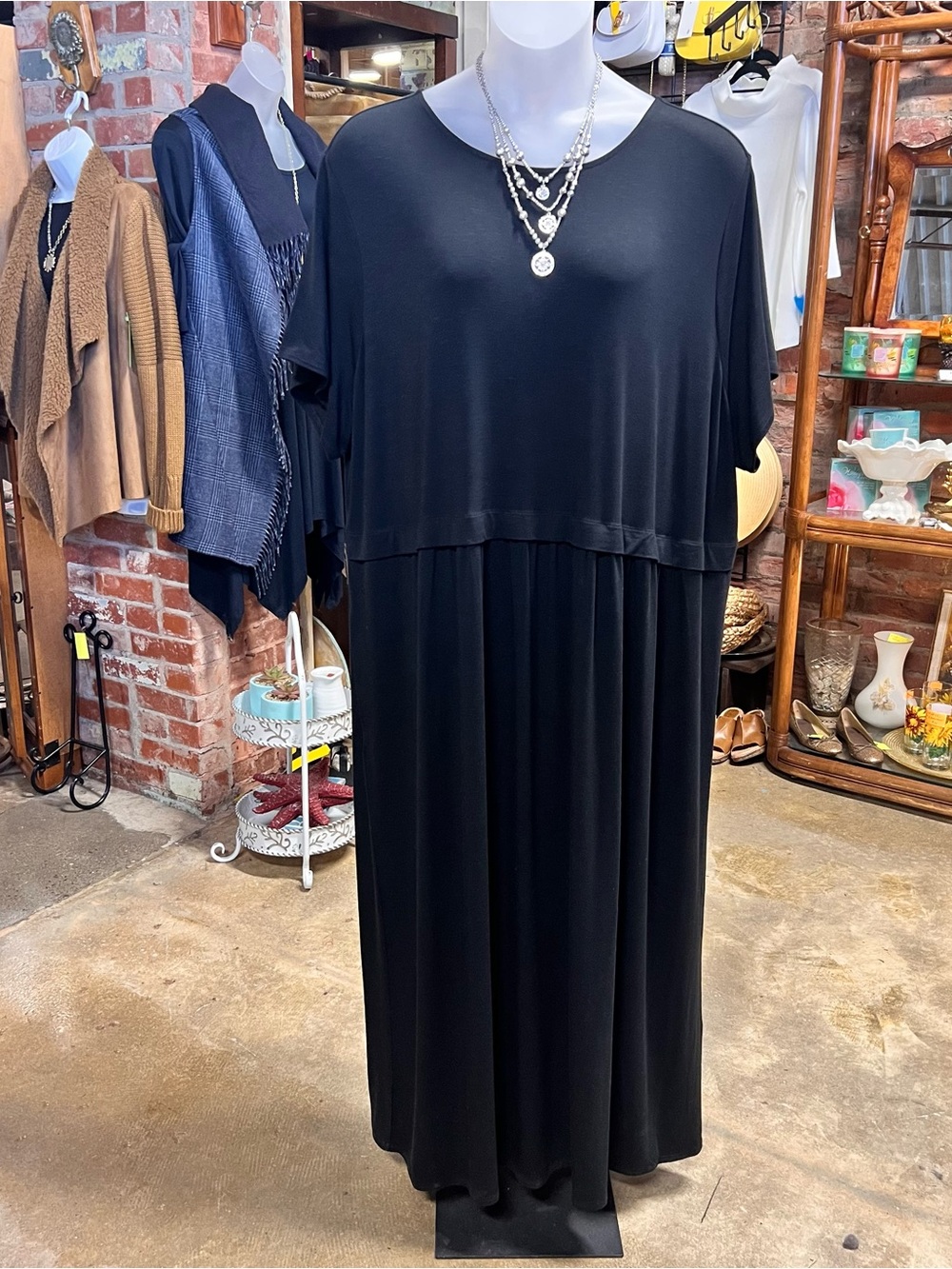 J.Jill solid black maxi dress size 4X